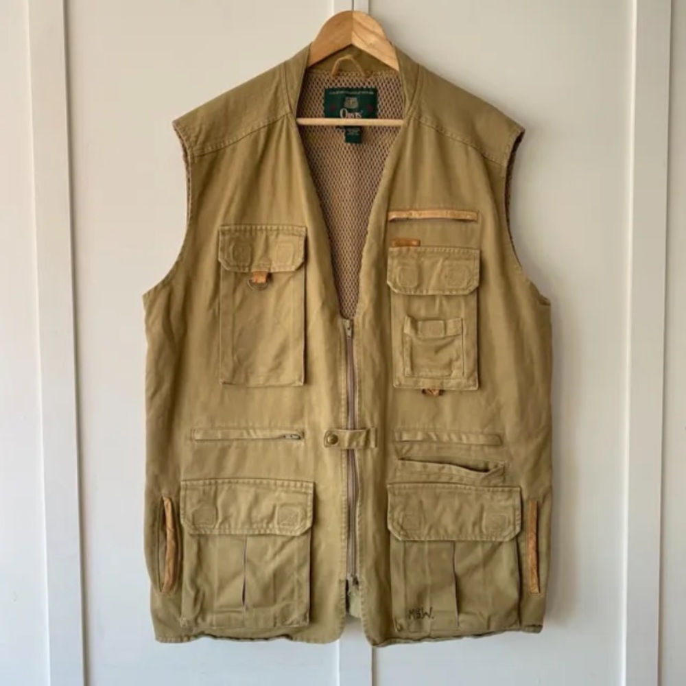Orvis Zambezi Fishing Vest Size XL Khaki Beige Twill Vintage Hunting Rare - Picture 1 of 15